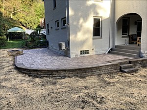 Ohara Township Partially Raised Patio, Steps, Firepit